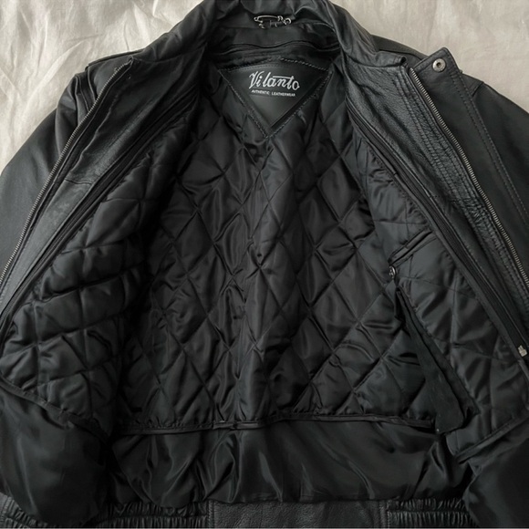 Black Leather USA Flag Jacket - Picture 3 of 5